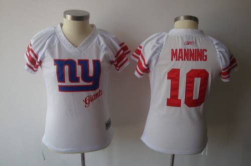 Giants #10 Eli Manning White 2011 Women's Field Flirt Stitched NFL Jersey